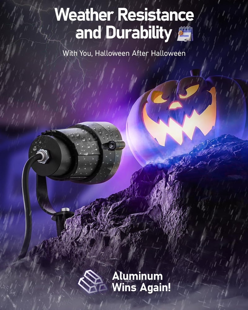 HIBOITEC Halloween Black Light Spotlight Outdoor 12W IP65 Waterproof LED Spot Lights Landscape Lighting with 4.9ft US Plug for Glow Party Body Paint Yard Garden Decorations 1Pack - Image 4